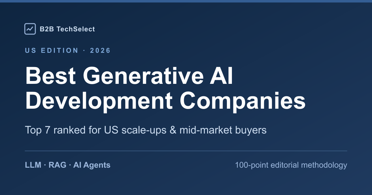 Editorial cover for Best Generative AI Development Companies in the USA in 2026: 8 Firms Ranked